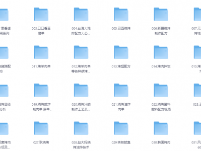 价值2万的烧烤小吃配方合集，整整32套，都是从国内知名大厨那边搞来的