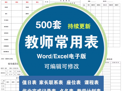 班主任班级管理常用表格座位表值日表作业检查表家访表学生情况表